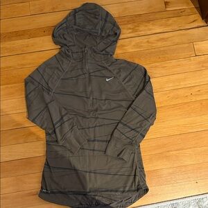 Nike dri-fit brown Hoodie with Black Accents